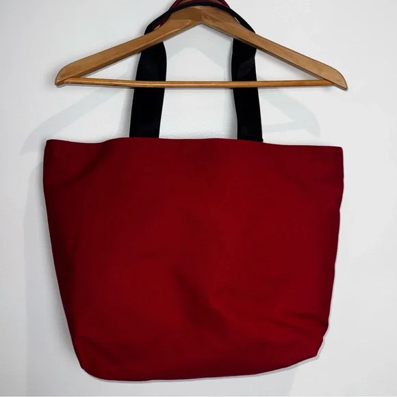 KARL LAGERFELD PARIS Kristen Tote Bag in Red canvas and saffiano leather - Picture 4 of 13